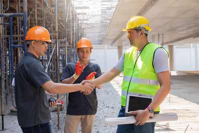 People working at construction site