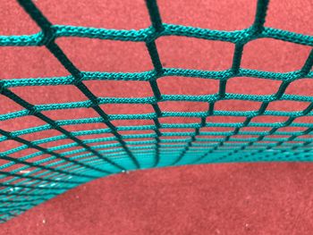 High angle view of sports net on field