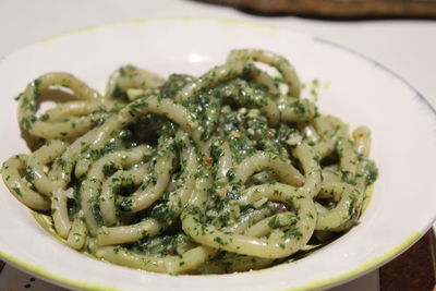 Close-up of noodles in bowl