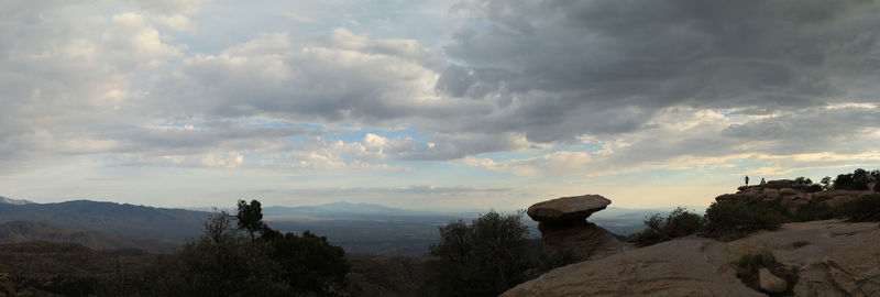 Scenic view of landscape against cloudy sky