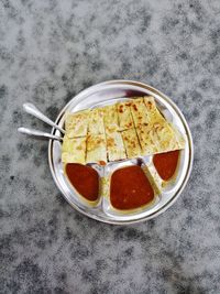 High angle view of breakfast in bowl