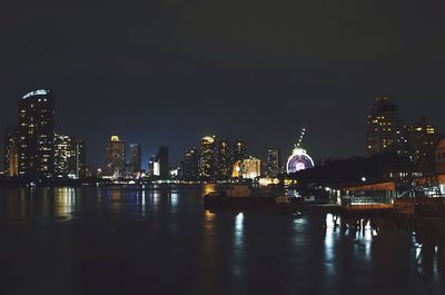 Illuminated city at night