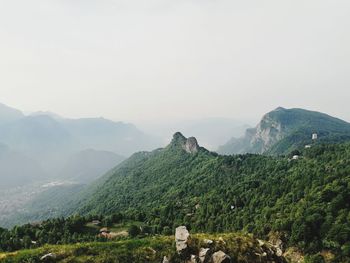 Scenic view of mountains against clear sky