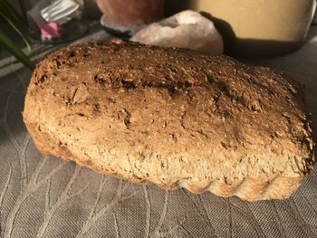 Close-up of bread on table