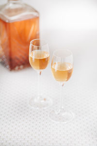 Close-up of wine glass on table