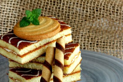 Close-up of cake on plate