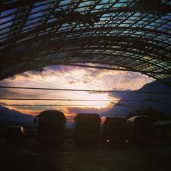 Low angle view of electricity pylon against sky
