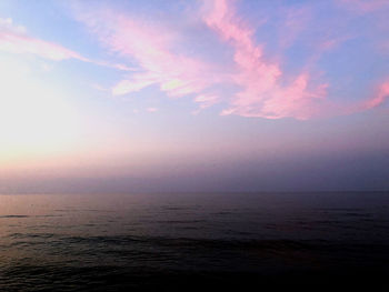 Scenic view of sea against sky at sunset