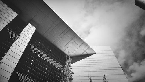 Low angle view of modern building against sky