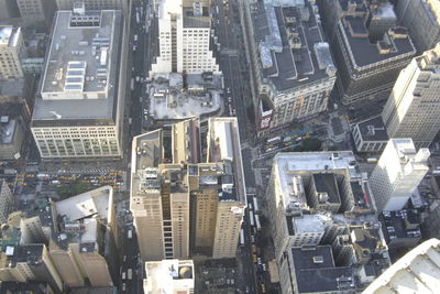 High angle view of buildings in city