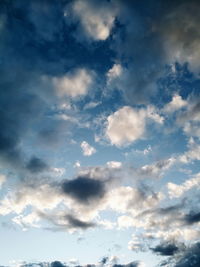 Low angle view of clouds in sky