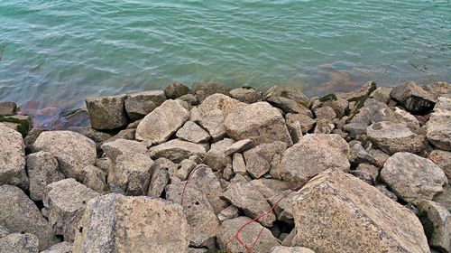 Rocks in sea