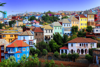 High angle shot of townscape