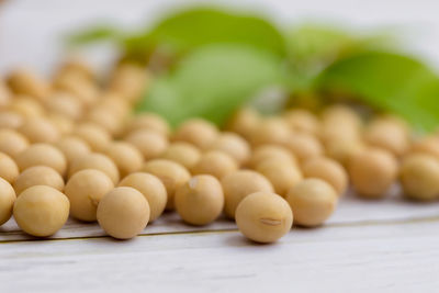 Close-up of eggs on table