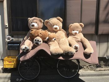 Full length of abandoned toy car
