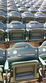 Empty chairs in row