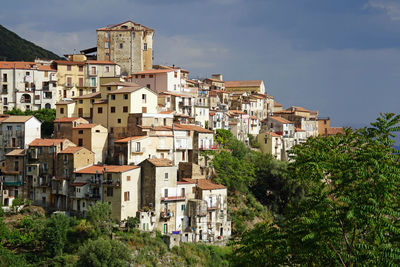 Buildings in old town against sky