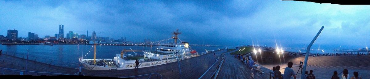 Illuminated city at night