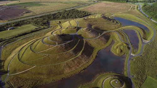 High angle view of old ruins