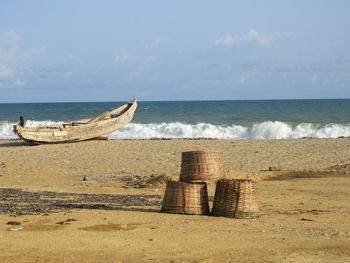 Ghana fishing area with basket ada foah
