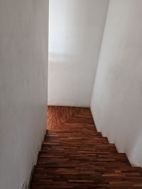 High angle view of staircase in building