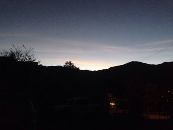 Scenic view of landscape against sky at sunset