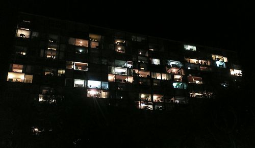 Low angle view of building at night