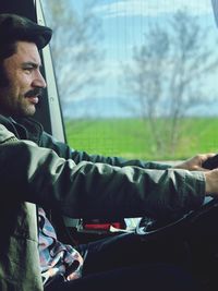 Man looking at camera