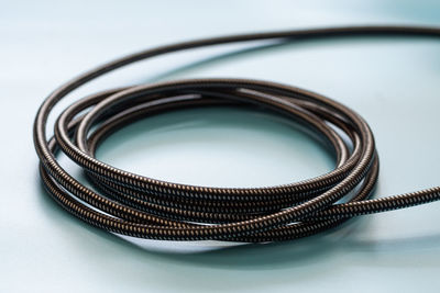 High angle view of spiral staircase