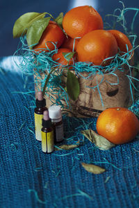 Close-up of oranges on table