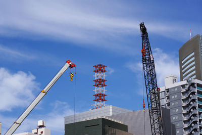 Low angle view of skyscrapers against sky