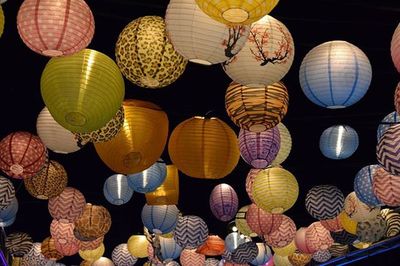 Full frame shot of multi colored lanterns