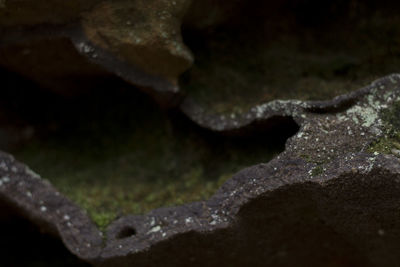 Close-up of water flowing at night