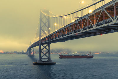 Suspension bridge over sea