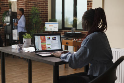 Businesswoman working at office