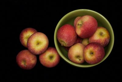 Close-up of apples on black background