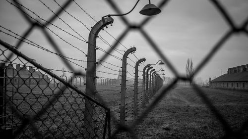 Chainlink fence against sky