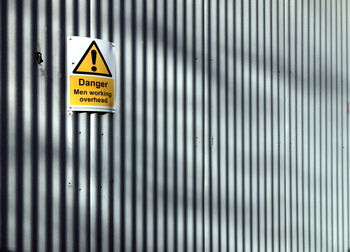 Information sign on corrugated iron