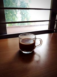 Coffee cup on table