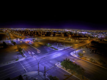 High angle view of city street