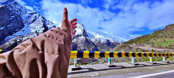 Low angle view of mountain against sky