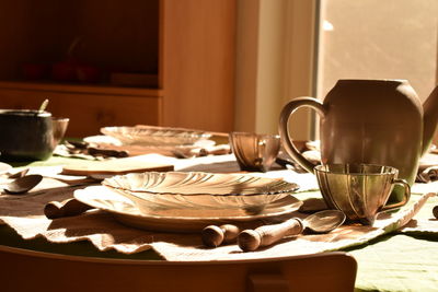 Close-up of food on table at home