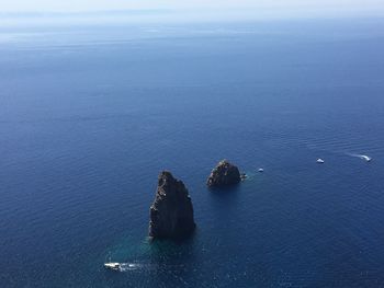 High angle view of sea against sky