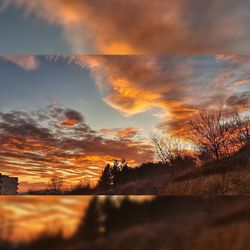 Scenic view of dramatic sky during sunset