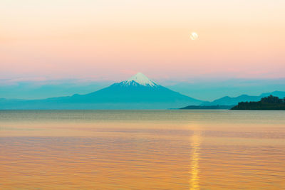 Scenic view of lake during sunset