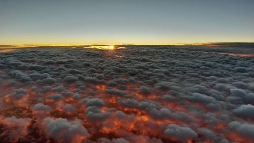 Scenic view of sea at sunset