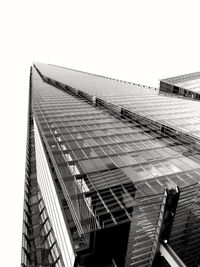 Low angle view of modern building against clear sky