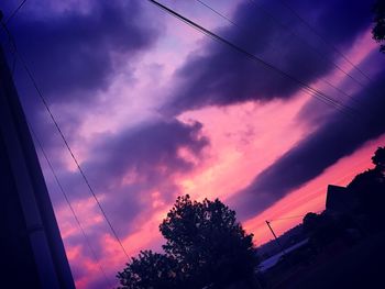 Low angle view of silhouette birds against sky during sunset