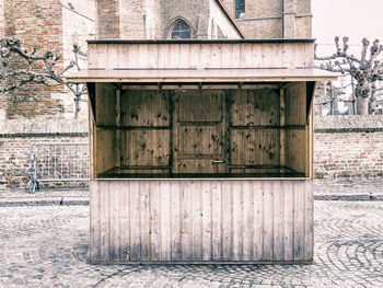 Closed door of old building