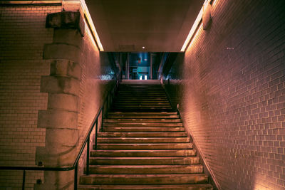 Empty corridor along walls